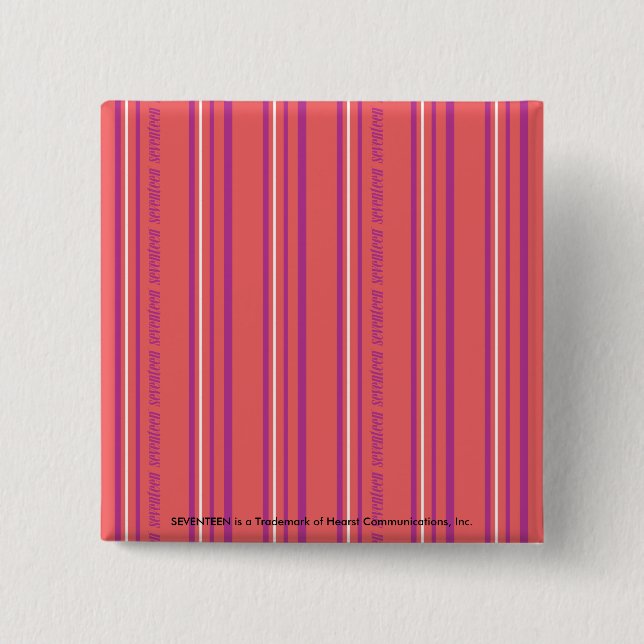 Thin Stripes LtPink 15 Cm Square Badge (Front)