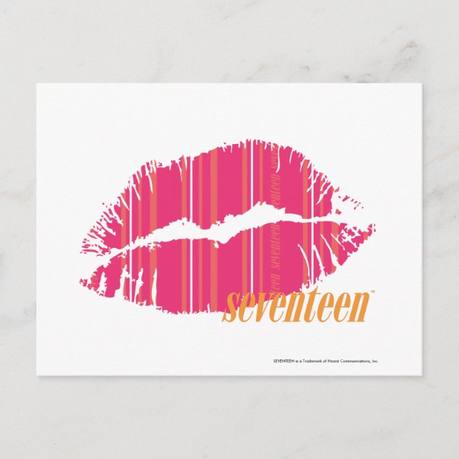 Thin Stripes Magenta Postcard (Front)