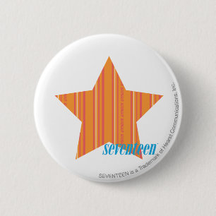 Thin Stripes Orange 4 6 Cm Round Badge