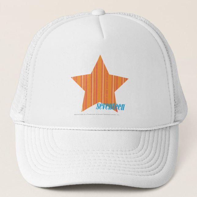 Thin Stripes Orange 4 Trucker Hat (Front)
