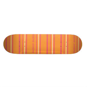 Thin Stripes Orange Skateboard