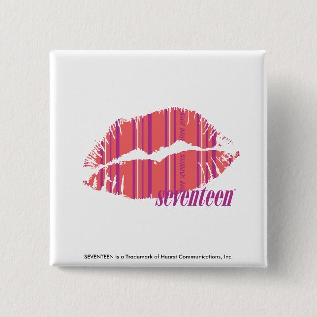 Thin Stripes Pink 15 Cm Square Badge (Front)