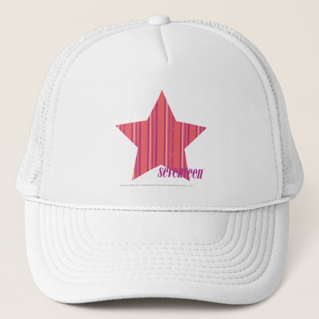 Thin Stripes Pink 4 Trucker Hat (Front)