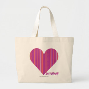 Thin Stripes Purple 4 Large Tote Bag