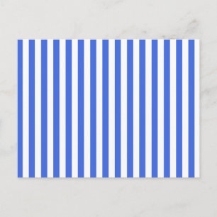 Thin Stripes - White and Royal Blue Postcard