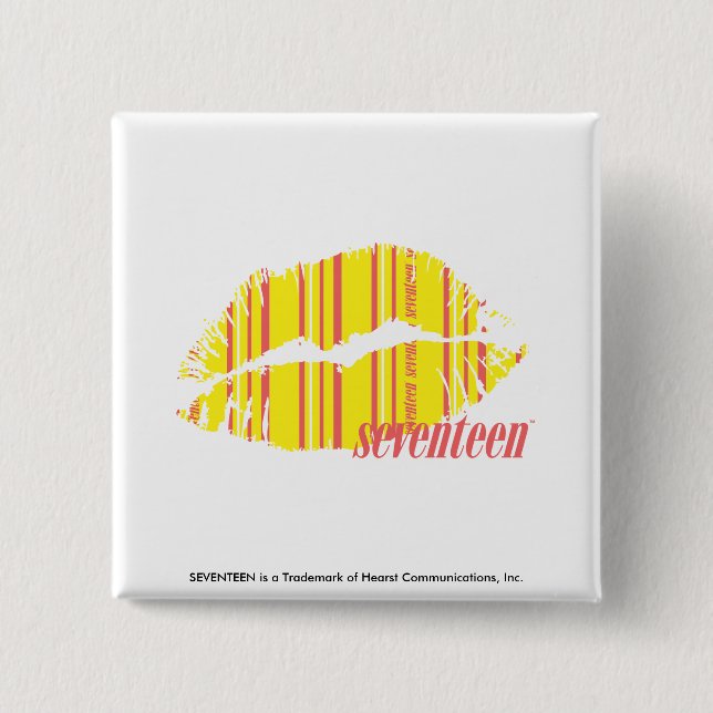 Thin Stripes Yellow 15 Cm Square Badge (Front)
