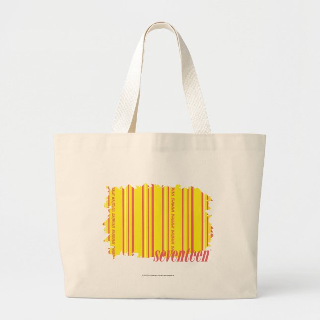 Thin Stripes Yellow 2 Large Tote Bag (Front)