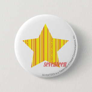 Thin Stripes Yellow 4 6 Cm Round Badge