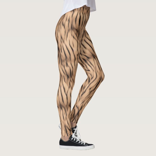 Thin Tiger Strip Safari Light Bronze Leggings (Right)
