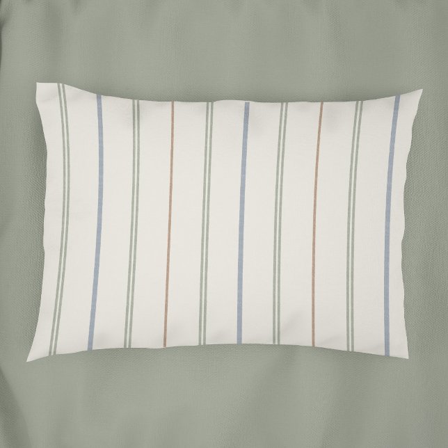 Thin Vertical Stripe Pattern Boho Neutral Earthy Pillowcase (Creator Uploaded)
