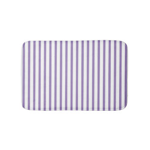 Thin Vertical Stripes Striped Lavender Bath Mat