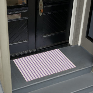 Thin Vertical Stripes Striped Lavender   Doormat