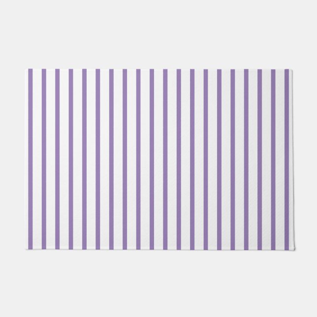 Thin Vertical Stripes Striped Lavender   Doormat (Front)