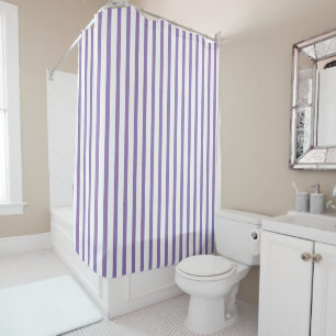 Thin Vertical Stripes Striped Lavender  Shower Curtain