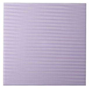 Thin white and lavender stripes Ceramic Tile