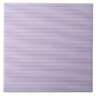 Thin white and lavender stripes Ceramic Tile