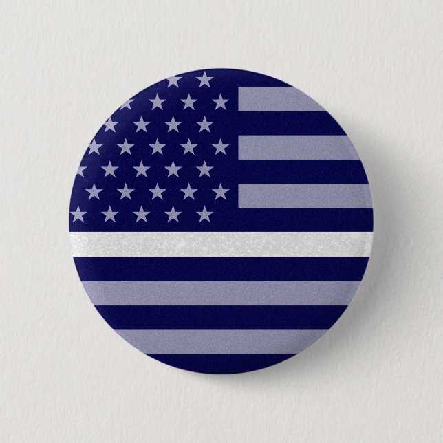Thin White Line Glitter Flag 6 Cm Round Badge (Front)