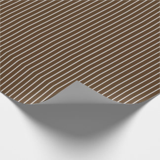 Thin White Pinstripes on Dark Brown Wrapping Paper