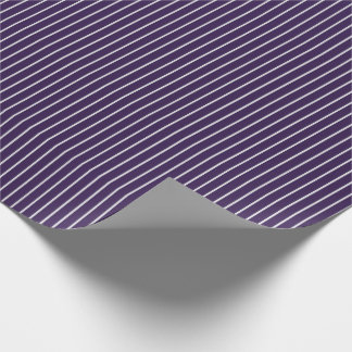 Thin White Pinstripes on Dark Purple Wrapping Paper