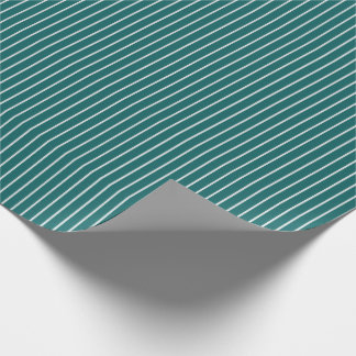 Thin White Pinstripes on Dark Teal Wrapping Paper