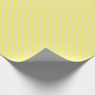 Thin Yellow and White Stripes Wrapping Paper