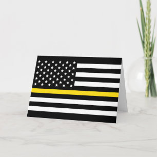 Thin Yellow line Dispatcher American Flag Card