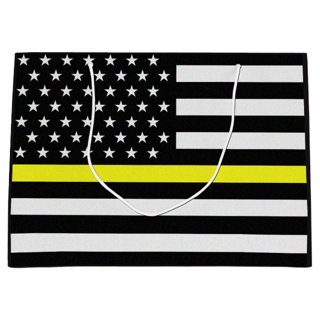 Thin Yellow Line Dispatcher Flag Large Gift Bag (Front)