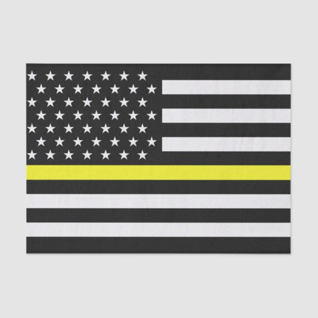 Thin Yellow Line Dispatcher Flag Tissue Paper (Front)