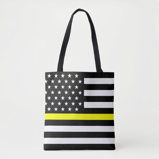 Thin Yellow Line Dispatcher Flag Tote Bag (Front)