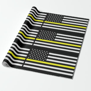 Thin Yellow Line Dispatcher Flag Wrapping Paper