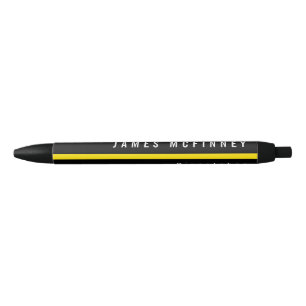 Thin Yellow Line Dispatcher Monogram Black Ink Pen