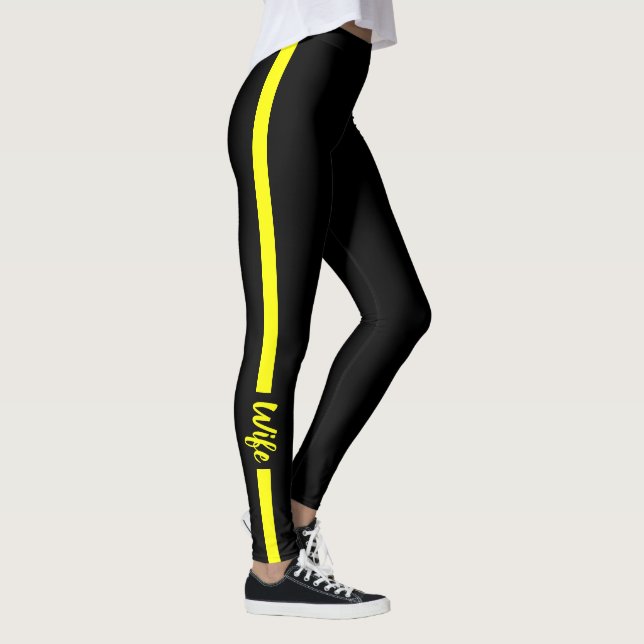Thin Yellow Line Dispatcher Wife Leggings (Right)