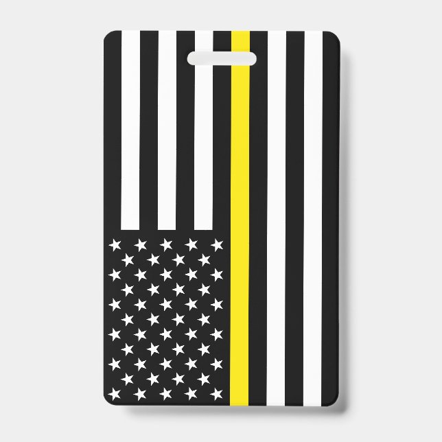 Thin Yellow Line Dispatchers Flag ID Badge (Front)