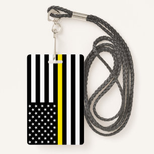 Thin Yellow Line Dispatchers Flag ID Badge