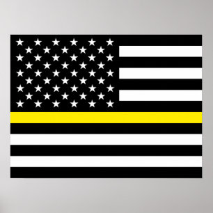 Thin Yellow Line Dispatchers Flag Poster