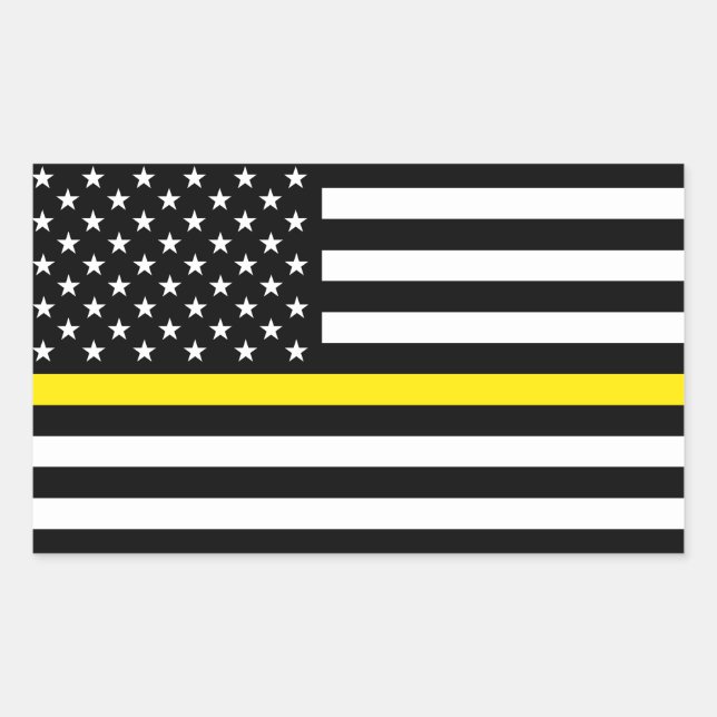 Thin Yellow Line Dispatchers Flag Rectangular Sticker (Front)