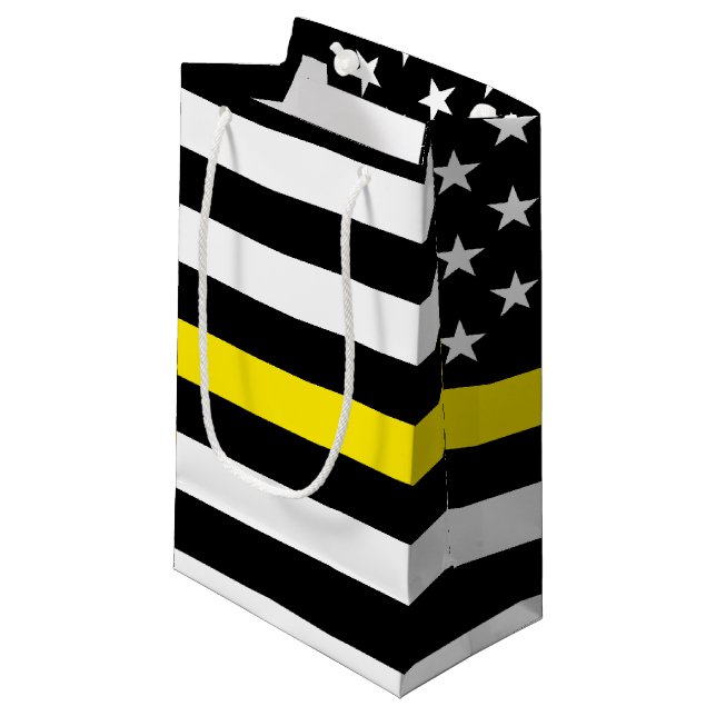 Thin Yellow Line Dispatchers Flag Small Gift Bag (Front Angled)
