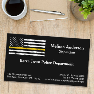 Thin Yellow Line Fire Police Dispatcher Business Card