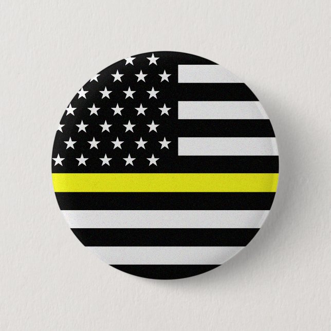 Thin Yellow Line Flag 6 Cm Round Badge (Front)