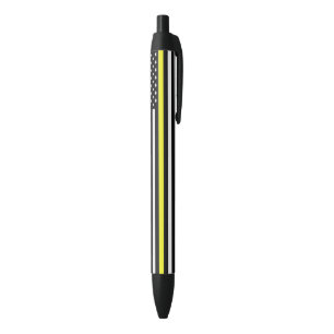 Thin Yellow Line Flag Black Ink Pen