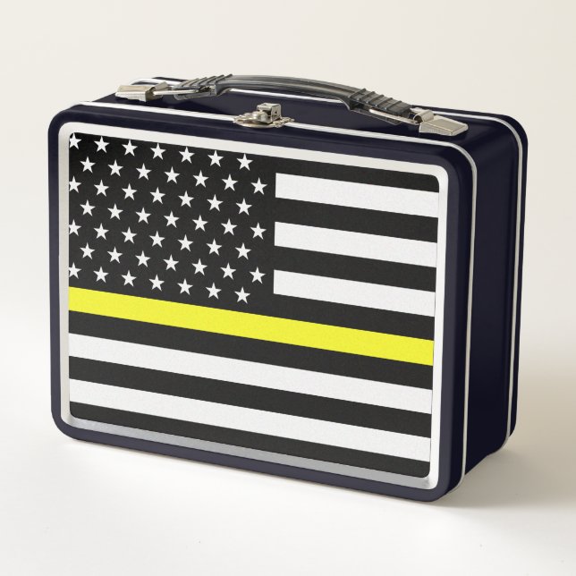 Thin Yellow Line Flag Metal Lunch Box (Front)