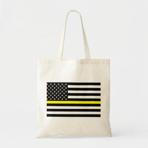 Thin Yellow Line Flag Tote Bag