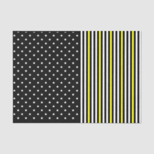 Thin Yellow Line & Stars Tissue Paper