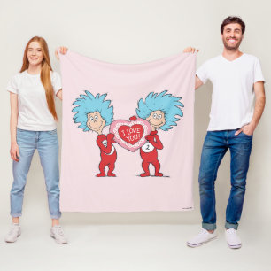Thing 1 Thing 2 I Love You Fleece Blanket