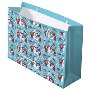 Thing 1 Thing 2 Snowman Pattern Large Gift Bag