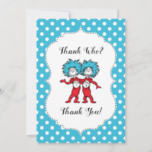 Thing 1 Thing 2   Twins Baby Shower Thank You Card