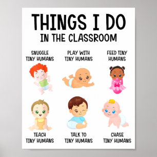 Thing Daycare Preschool Infant Teacher Classroom Poster