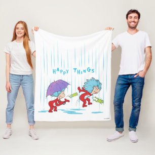 Thing One Thing Two Happy Things Fleece Blanket