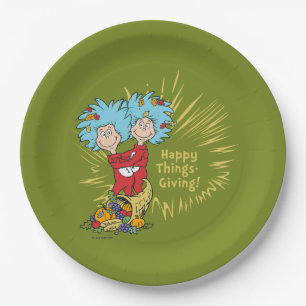 Thing One Thing Two Happy Things-Giving! Paper Plate