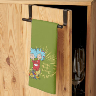 Thing One Thing Two Happy Things-Giving! Tea Towel
